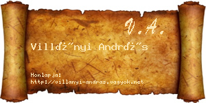 Villányi András névjegykártya