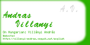 andras villanyi business card