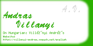 andras villanyi business card